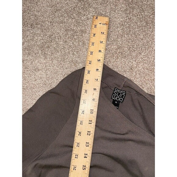 Clara Sun Woo Open Draped Cardigan Jacket Lagenlook Brown Tan Medium - Picture 5 of 7